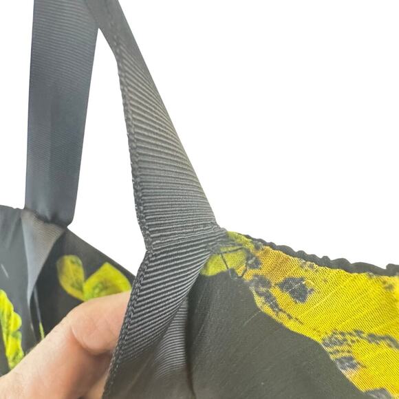 New TOPSHOP Green Black Floral Print Cami Maxi Dress Ribbon Cross Back Women’s 2 - Picture 11 of 13